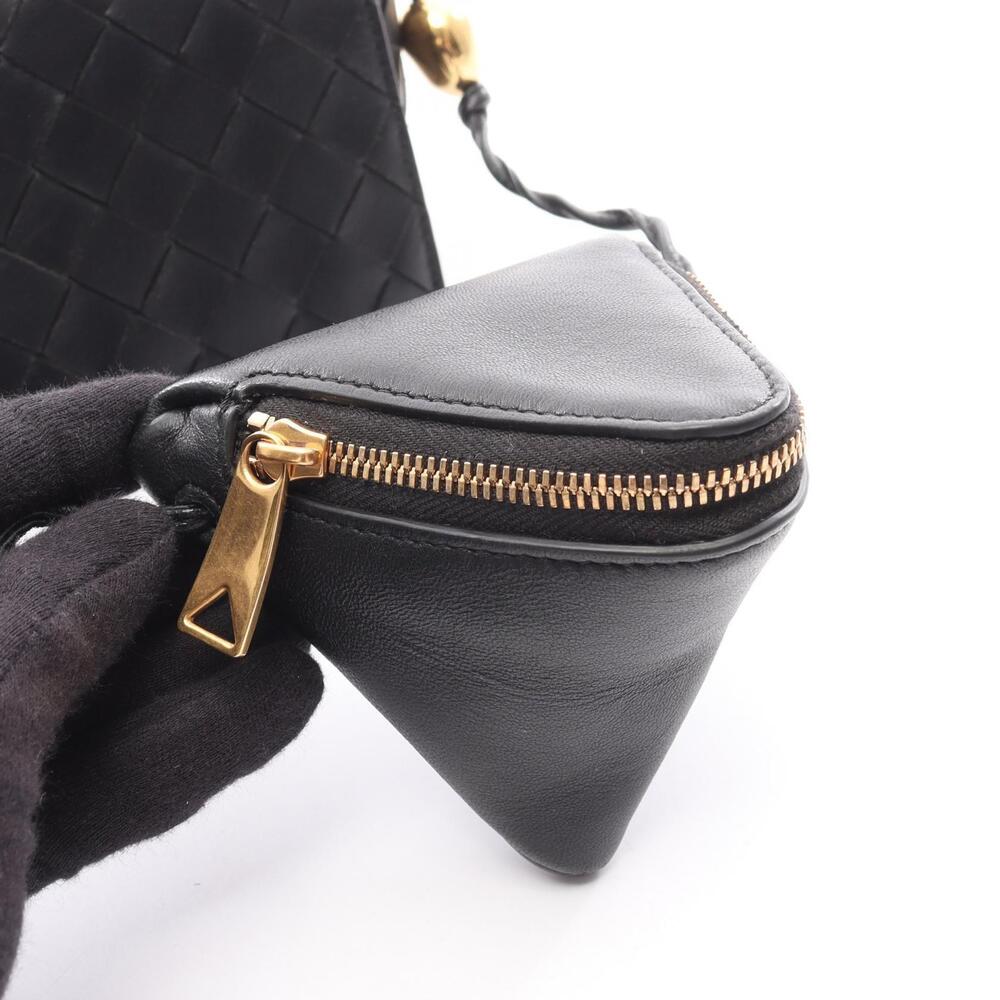 Bottega Veneta Intrecciato Shoulder Bag Leather Black - Picture 6 of 8